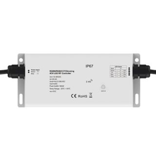 Multi Dimmer Controller IP67 RF-Push Button RGBW/RGB/CCT/DIM 4x5A 12-24Vdc -  Τεμ.