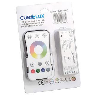 Σετ Ασύρματο Controller RGB/RGBW 4x4A με χειριστήριο αφής 12-24Vdc -  Τεμ.