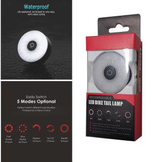 Round bicycle tail light