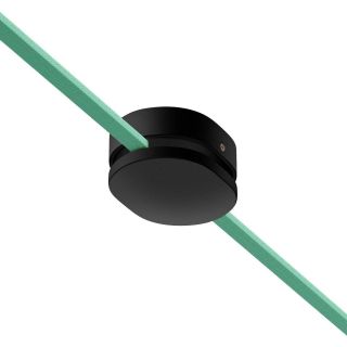Οβάλ ξύλινη ροζέτα για καλώδιο γιρλάντας Μαύρο -  Τεμ.