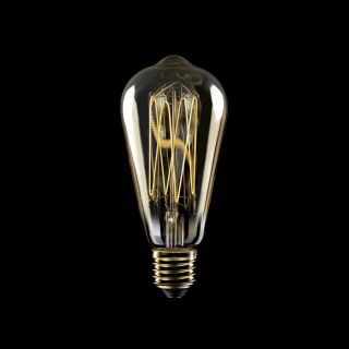 Golden LED vertical filament Edison bulb ST64 7W 640Lm E27 2700K Dimmable