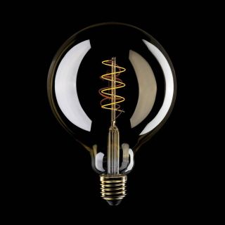 Golden LED Carbon Line spiral filament bulb Globo G125 4W 250Lm E27 1800K Dimmable