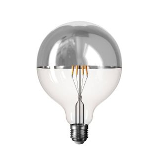 Λάμπα LED ανεστραμενου καθρεπτου ασημί, γλόμπος, 5V, κοντού νήματος,  G125 1,3W 110Lm E27 2500K DIM -  Τεμ.