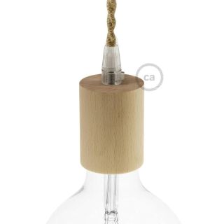 Wooden E27 lamp holder kit, Neutral.