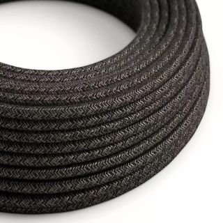 Στρόγγυλο Υφασμάτινο Καλώδιο RN03 - Σκούρο Γκρι, 3x0,75 -  Μέτρ