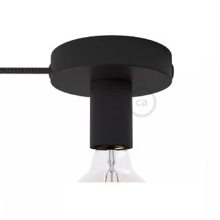 Spostaluce, lamp with 3m fabric cable and 4 side holes, Black.