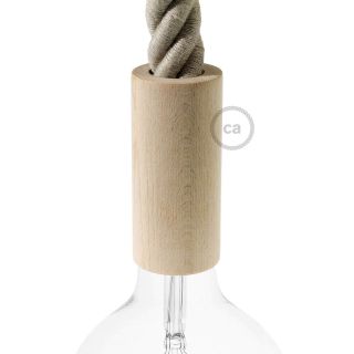 E27 Wooden Socket Kit for 3XL Cord - Neutral