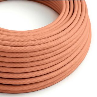 Round cable covered in peach-coloured fabric - RM23, 2x0.75mm