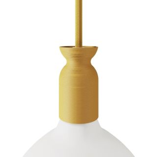 E27 lamp holder kit in recycled plastic from 3D printing, Ochre