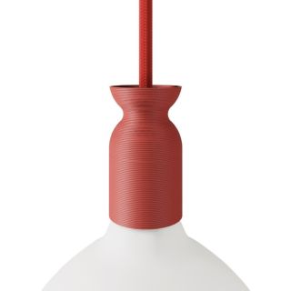 E27 lamp holder kit in recycled plastic from 3D printing, Terracotta