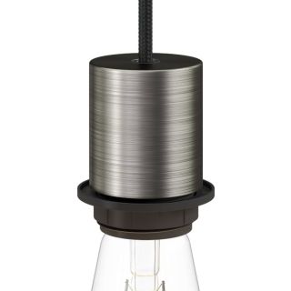 E27 semi-flush metal lamp holder kit with concealed cable clamp