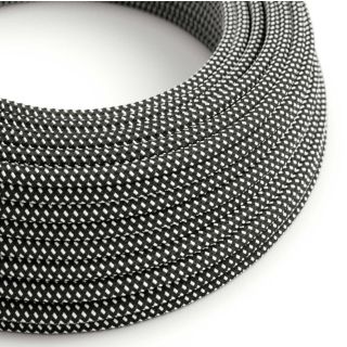 Στρογγυλό Υφασμάτινο Kαλώδιο Cielo Stellato 3D - RT41, 3x0.75mm,  Άσπρο & Μαύρο -  Μέτρ