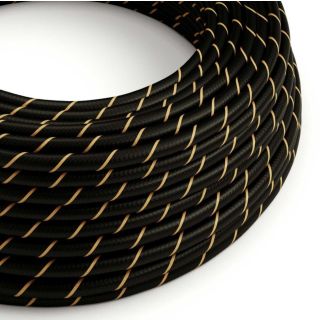 Round Glossy Cable Black and Gold Vertigo - ERM42 2x0.75mm