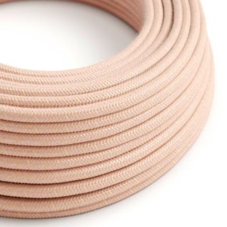 Round Textile Cable RX13, Cotton Salmon Pink - 2x0.75mm
