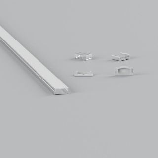 Σετ Προφίλ Απλό Ασημί 6,9x12,6 με Κάλυμμα OPAL (2m) -  Τεμ.