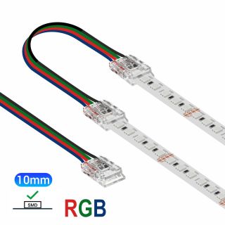 Ενδιάμεσος κονέκτορας IP20/65 με καλώδιο 15cm για RGB ταινία led SMD πλάτους 10mm -  Τεμ.