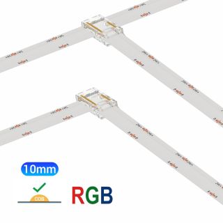 Γωνιακός/Τ κονέκτορας IP20/65 για RGB ταινία led COB πλάτους 10mm -  Τεμ.