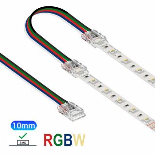 Ενδιάμεσος κονέκτορας IP20/65 με καλώδιο 15cm για RGBW ταινία led SMD πλάτους 10mm -  Τεμ.