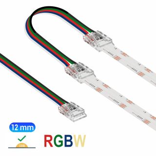 Ενδιάμεσος κονέκτορας IP20/65 με καλώδιο 15cm για RGBW ταινία led COB πλάτους 12mm -  Τεμ.