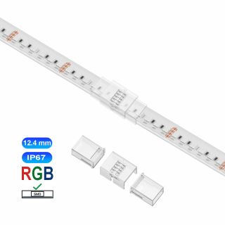 Ενδιάμεσος κονέκτορας IP67/68  για RGB ταινία led SMD πλάτους 12.4mm -  Τεμ.