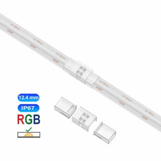 Ενδιάμεσος κονέκτορας IP67/68 για RGB ταινία led COB πλάτους 12.4mm -  Τεμ.