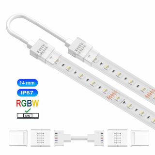 Ενδιάμεσος κονέκτορας IP67/68 με καλώδιο 20cm για RGBW ταινία led SMD πλάτους 14mm -  Τεμ.